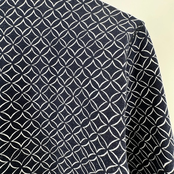 T by Talbots Womens Navy Geometric Full Zip Track Jacket Mock Neck VN5107 Size M - Picture 13 of 13